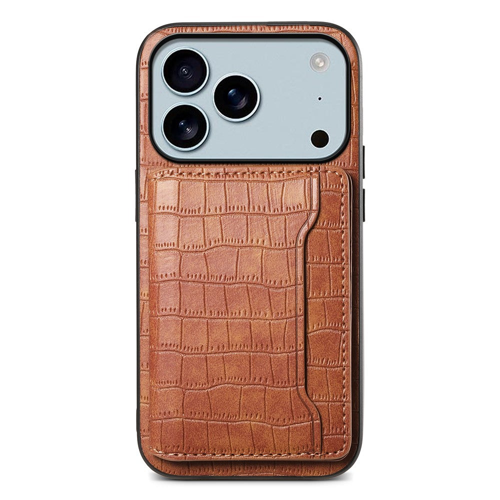 Krokodil-Leder Optik Hülle/Case mit Kartenfach und integriertem Ständer für iPhone 17 Pro, 17 Pro Max | ZITOCASES®