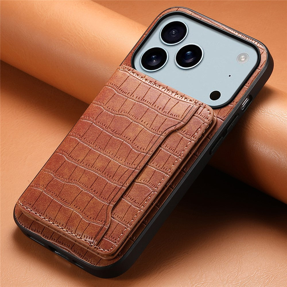 Krokodil-Leder Optik Hülle/Case mit Kartenfach und integriertem Ständer für iPhone 17 Pro, 17 Pro Max | ZITOCASES®