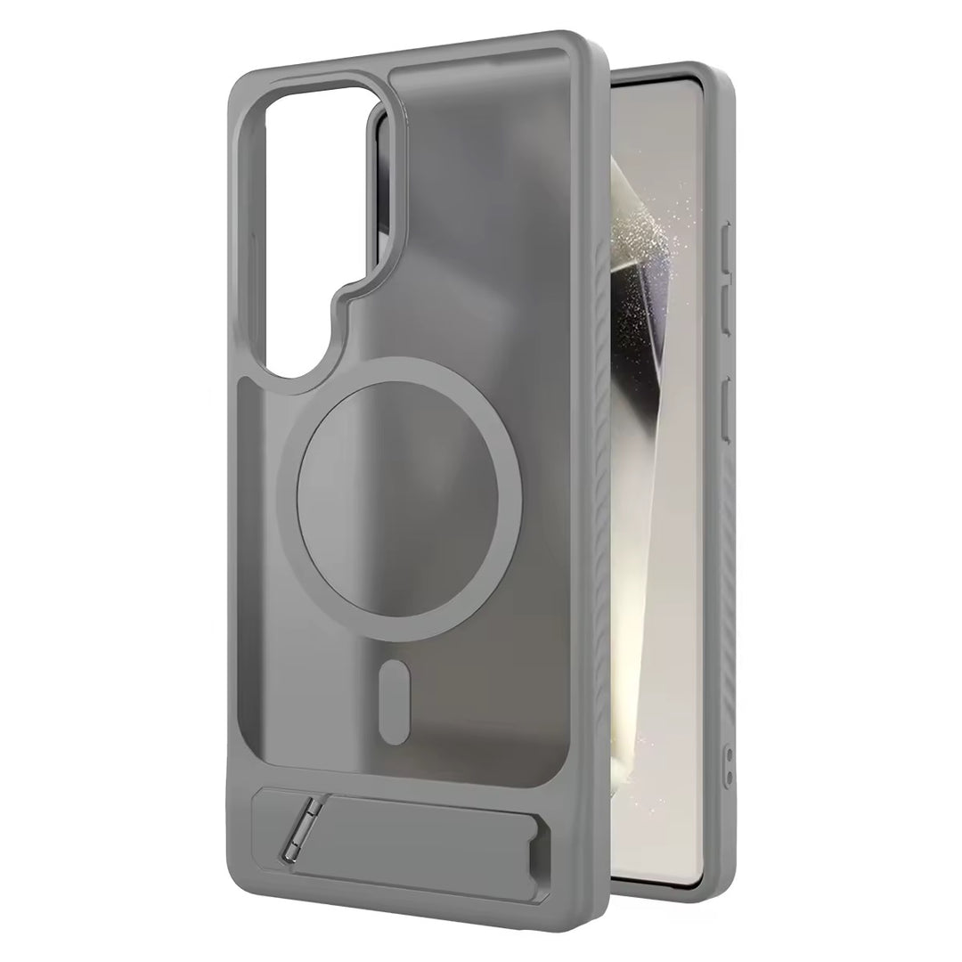 Transparente/Matte MagSafe/Magnet Plastik Hülle/Case inkl. Ständer/Auflage für Samsung Galaxy S26, S26 Plus, S26 Ultra