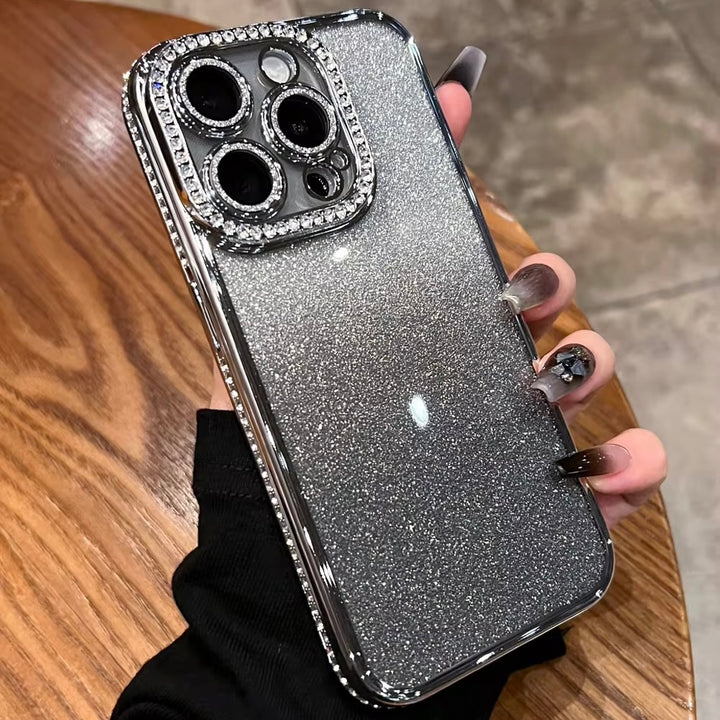 Chrom + Glitzer/Diamant Hülle/Case verschiedene Farben für iPhone 16, 15, 14-Serie | ZITOCASES®