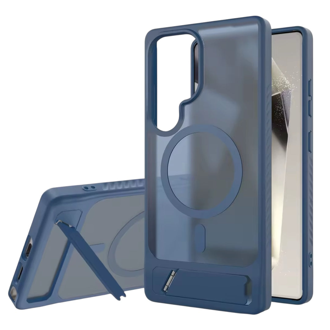 Transparente/Matte MagSafe/Magnet Plastik Hülle/Case inkl. Ständer/Auflage für Samsung Galaxy S26, S26 Plus, S26 Ultra