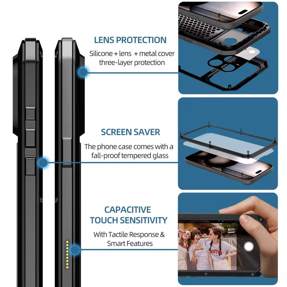 Verschraubbare 360° Aluminium Outdoor Vollschutz Hülle/Case für iPhone 17 Pro, 17 Pro Max | ZITOCASES®