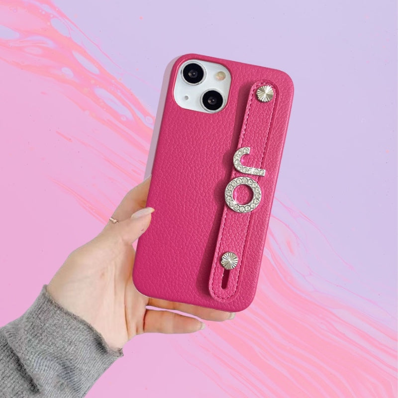 Personalisierte Kunstleder Hülle/Case mit individuellem 3D Diamant/Edelstahl Namen/Wort für iPhone | ZITOCASES®