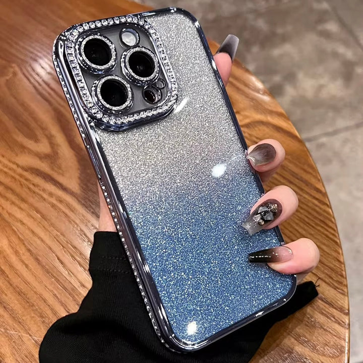 Chrom + Glitzer/Diamant Hülle/Case verschiedene Farben für iPhone 16, 15, 14-Serie | ZITOCASES®