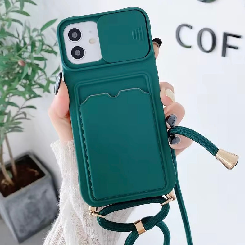 SALE | iPhone 12 Mini | Kamera Schutz/Kartenfach Silikon Hülle/Case zum Umhängen (inkl. Kordel) | ZITOCASES®