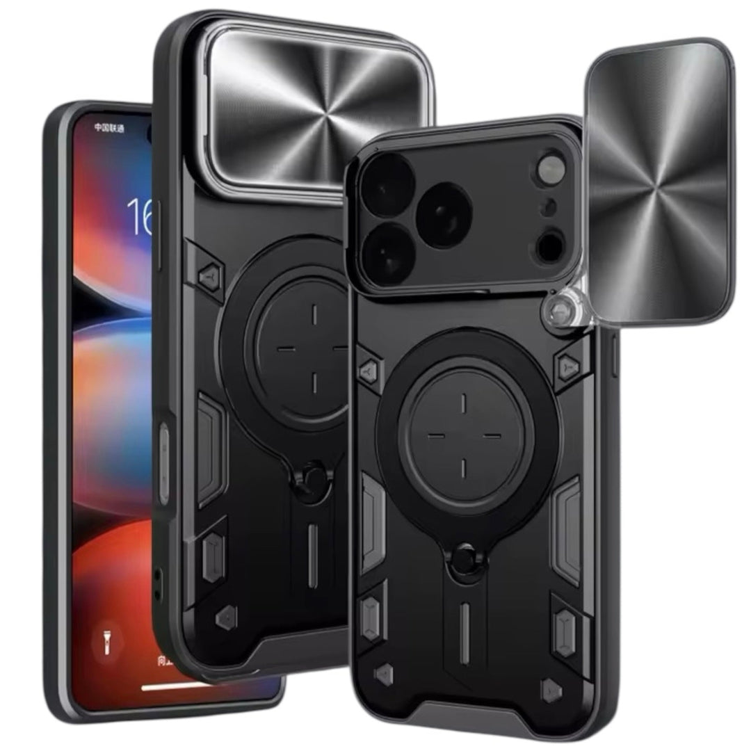 Outdoor MagSafe/Magnet Hülle/Case mit verschiebbarer Kameraabdeckung und integriertem Ständer für iPhone 17 Pro, 17 Pro Max | ZITOCASES®