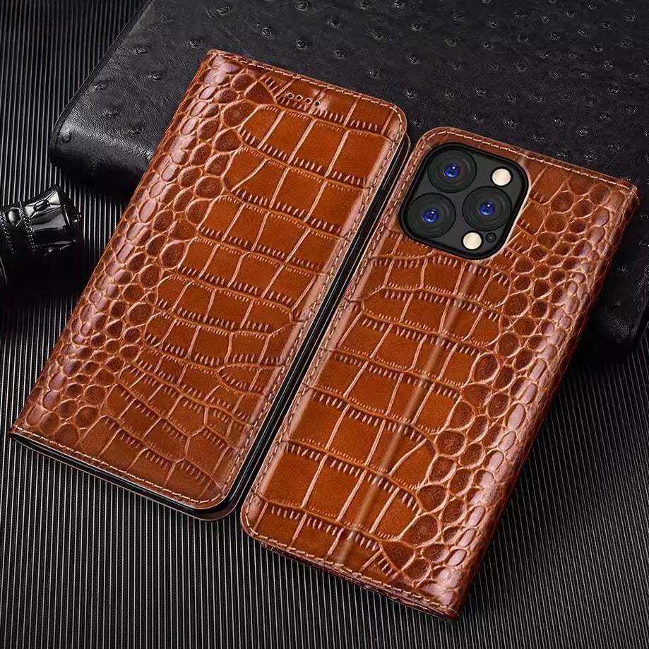 SALE | iPhone 12 Mini | Krokodil-Leder Klapp Hülle/Case | ZITOCASES®