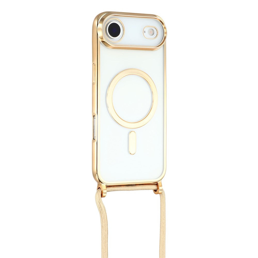 Transparente/Chrom MagSafe/Magnet Silikon Hülle/Case zum Umhängen (inkl. Kordel) für iPhone Air | ZITOCASES®