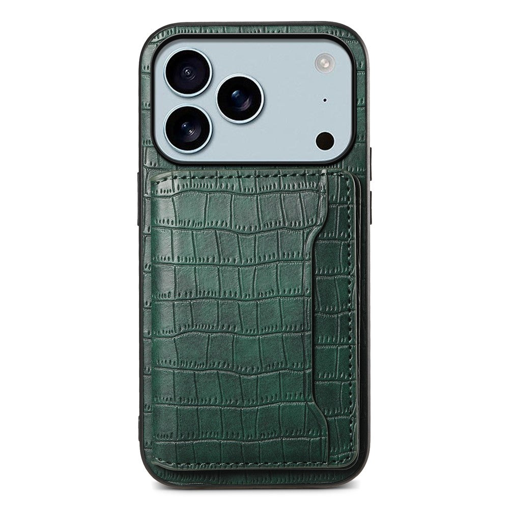 Krokodil-Leder Optik Hülle/Case mit Kartenfach und integriertem Ständer für iPhone 17 Pro, 17 Pro Max | ZITOCASES®