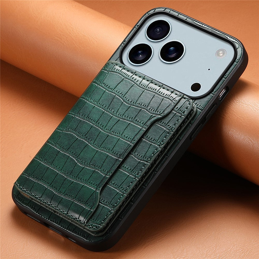 Krokodil-Leder Optik Hülle/Case mit Kartenfach und integriertem Ständer für iPhone 17 Pro, 17 Pro Max | ZITOCASES®