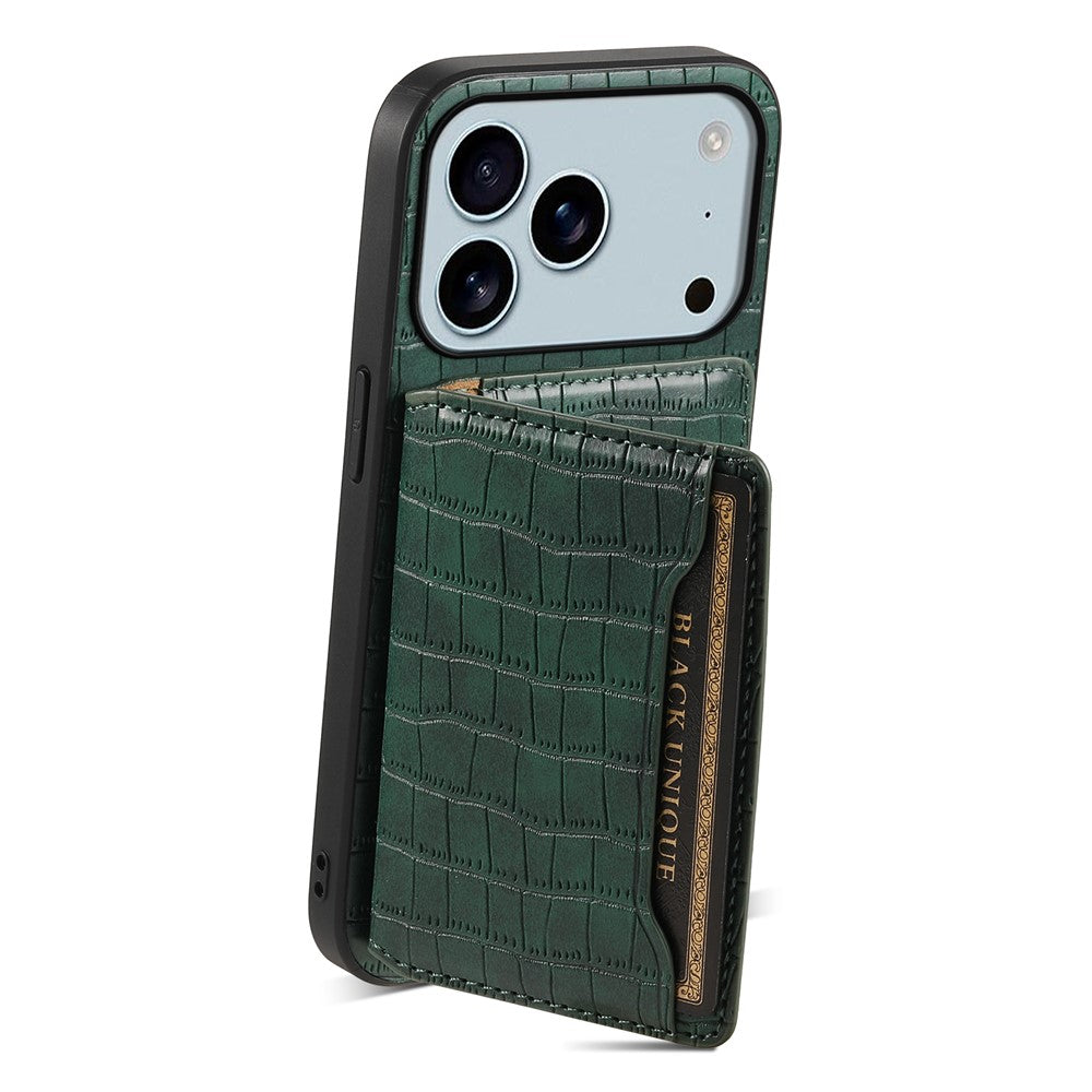 Krokodil-Leder Optik Hülle/Case mit Kartenfach und integriertem Ständer für iPhone 17 Pro, 17 Pro Max | ZITOCASES®