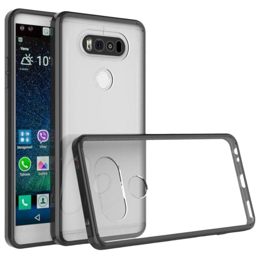 Edle Transparente Silikon Hülle/Case mit schwarzen Rahmen für LG Velvet, V20 | ZITOCASES®