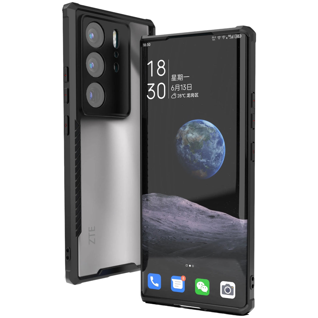 Edle Transparente Silikon Hülle/Case mit schwarzen Rahmen für ZTE Axon 50 Ultra, 40 Pro, 40 Ultra, 30 Ultra, 20, 11, Nubia Z60 Ultra, Z60S Pro, X, Red Magic 3, 3S, | ZITOCASES®