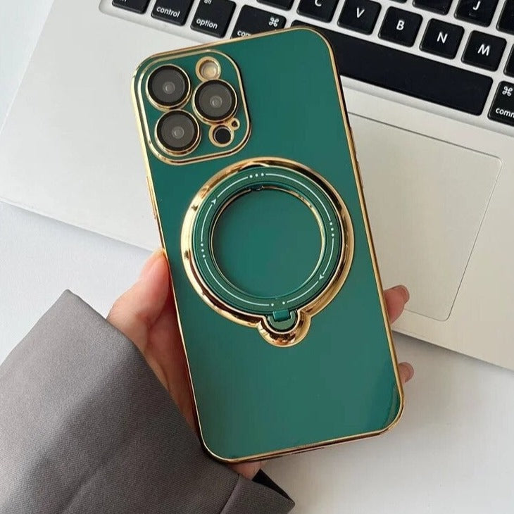 SALE | iPhone 15 Pro | Gold/Chrom MagSafe/Magnet Hülle/Case inkl. Ständer/Auflage | ZITOCASES®