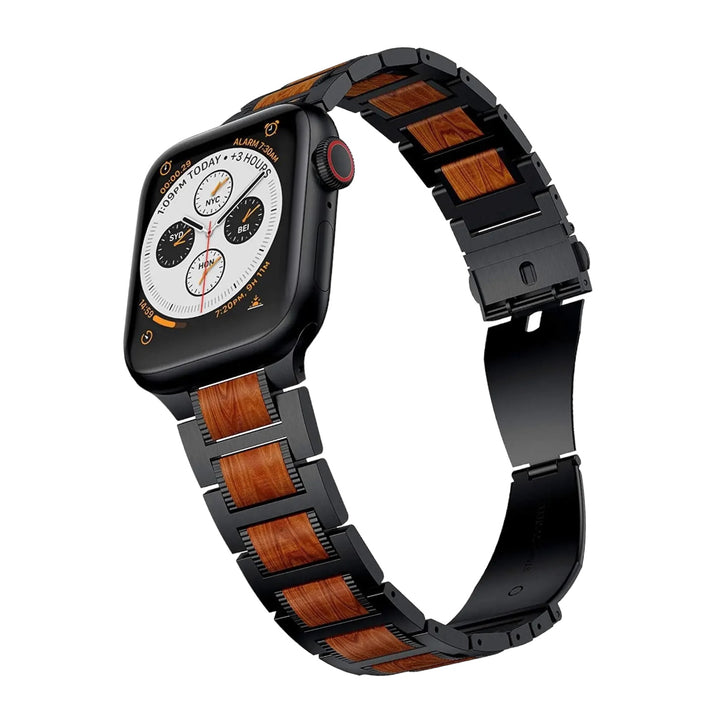 Edelstahl/Holz Armband für Apple Watch Series 10, 9, 8, 7, 6, 5, 4, 3, 2, 1, SE, Ultra | ZITOCASES®