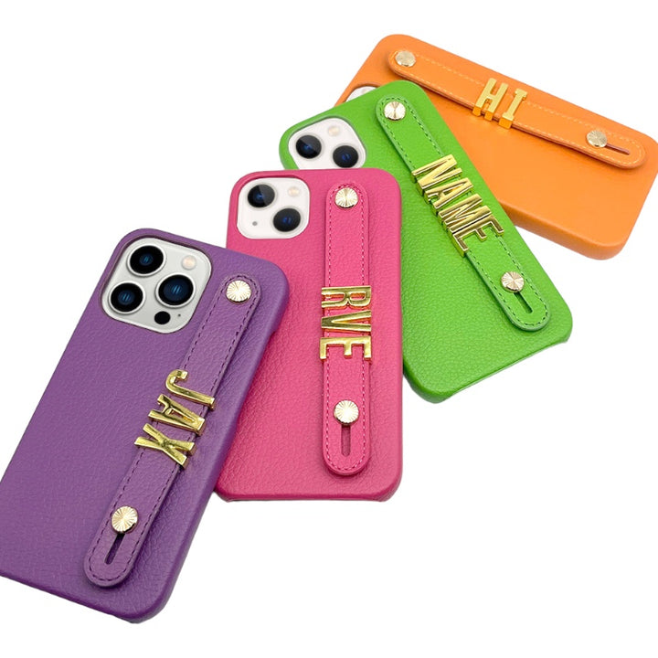 Personalisierte Kunstleder Hülle/Case mit individuellem 3D Edelstahl Namen/Wort für iPhone | ZITOCASES®