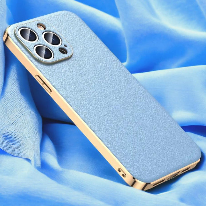 Elegante Kunstleder/Gold Hülle/Case für iPhone 16-Serie | ZITOCASES®