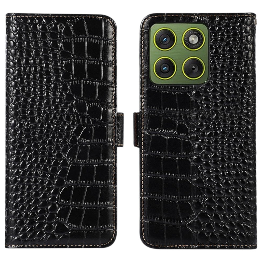 Krokodil-Leder Optik Klapp Hülle/Flip Case für Motorola Edge 70 | ZITOCASES®