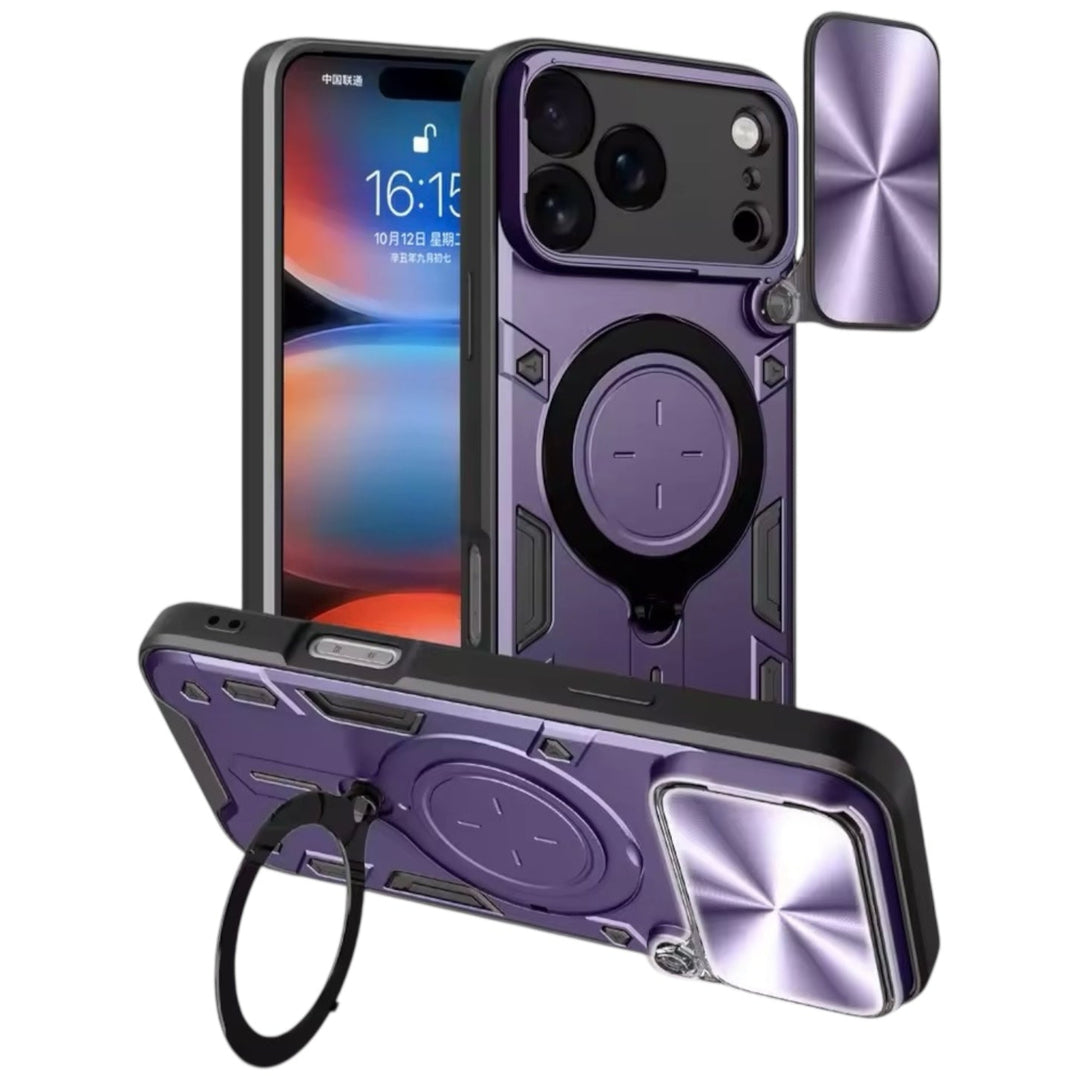 Outdoor MagSafe/Magnet Hülle/Case mit verschiebbarer Kameraabdeckung und integriertem Ständer für iPhone 17 Pro, 17 Pro Max | ZITOCASES®