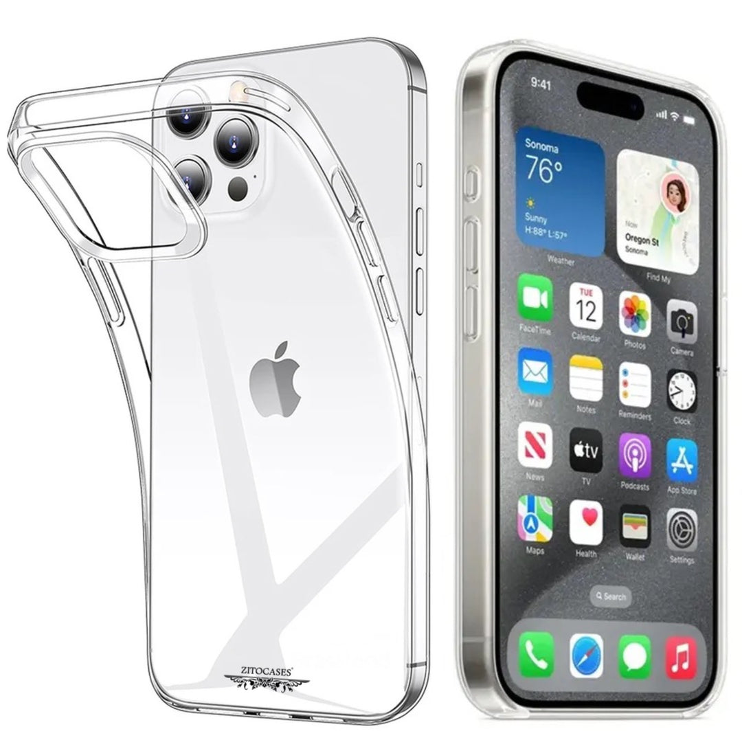 Transparente 1,5mm Silikon Hülle/Case für iPhone 16, 16 Plus, 16 Pro, 16 Pro Max, 15, 15 Plus, 15 Pro, 15 Pro Max, 14, 14 Plus, 14 Pro, 14 Pro Max, 13, 13 Pro, 13 Pro Max, 13 Mini, 12, 12 Pro, 12 Pro Max, 12 Mini, SE, 11, 11 Pro, 11 Pro Max, X/XS, XS Max | ZITOCASES®