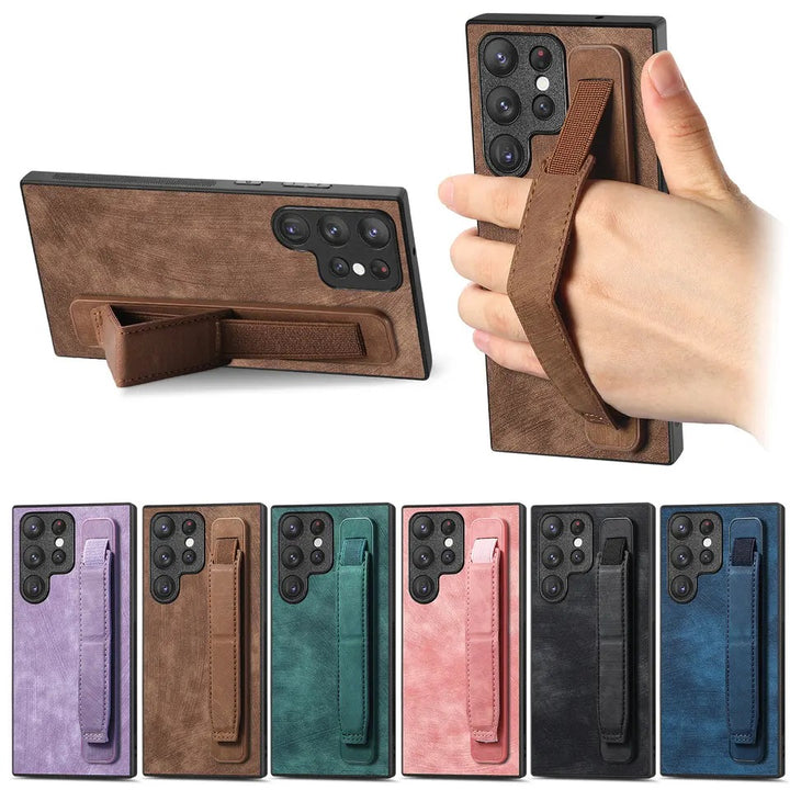 Elegante Kunstleder Hülle/Case mit Halteband für Samsung Galaxy S24, S24 Plus, S24 Ultra, S24 FE, S23 FE, S23, S23 Plus, S23 Ultra, S22, S22 Plus, S22 Ultra, S21 FE, S21, S21 Plus, S21 Ultra, S20, S20 Plus, S20 Ultra, S20 FE, S10 | ZITOCASES®