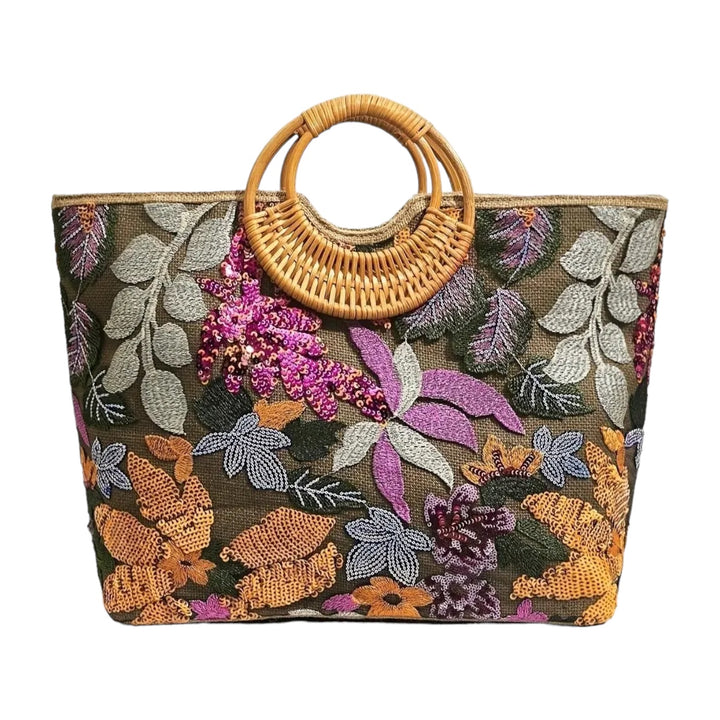 Blumen Bast/Pailletten Hand/Trage/Schulter/Umhänge-Tasche | ZITOCASES®