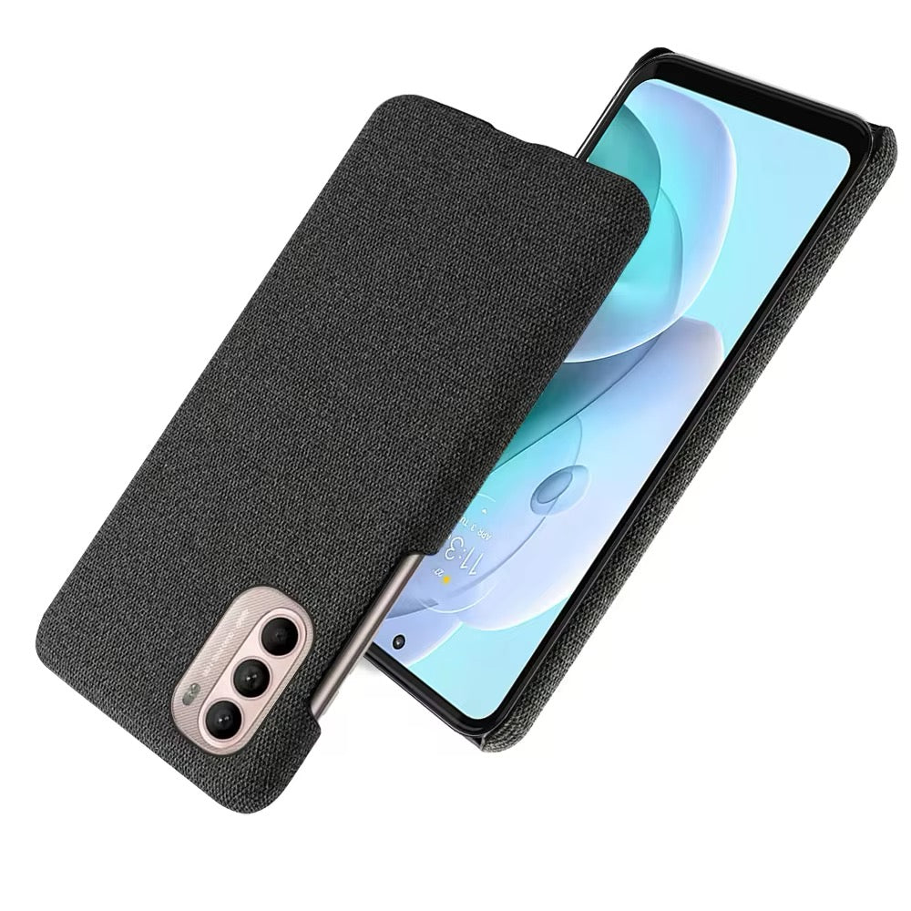 Stoff überzogene Soft Hülle/Case für Motorola Edge 50 Ultra, 50 Pro, 50 Fusion, 40 Neo, 40 Pro, 40, 30, 30 Neo, 30 Fusion, 30 Pro, 30 Ultra, G100, G84, G82, G73, G72, G62, G54, G53, G51, G50, G42, G34, G32, G31, G30, G23, G22, G20, G13, G10 | ZITOCASES®