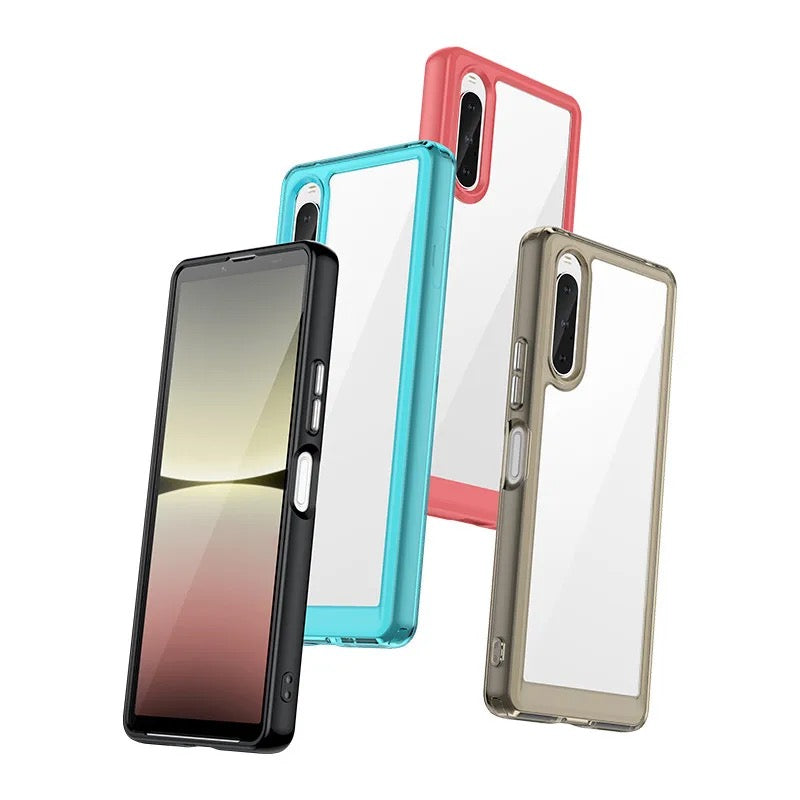 Transparente Silikon/Plastik Hülle/Case mit buntem Rahmen für Sony Xperia XA2, 1 II, 1 III, 1 IV, 1 V, 1 VI, 5, 5 III, 5 IV Pro, 5 V, 5 VI, 8 | ZITOCASES®