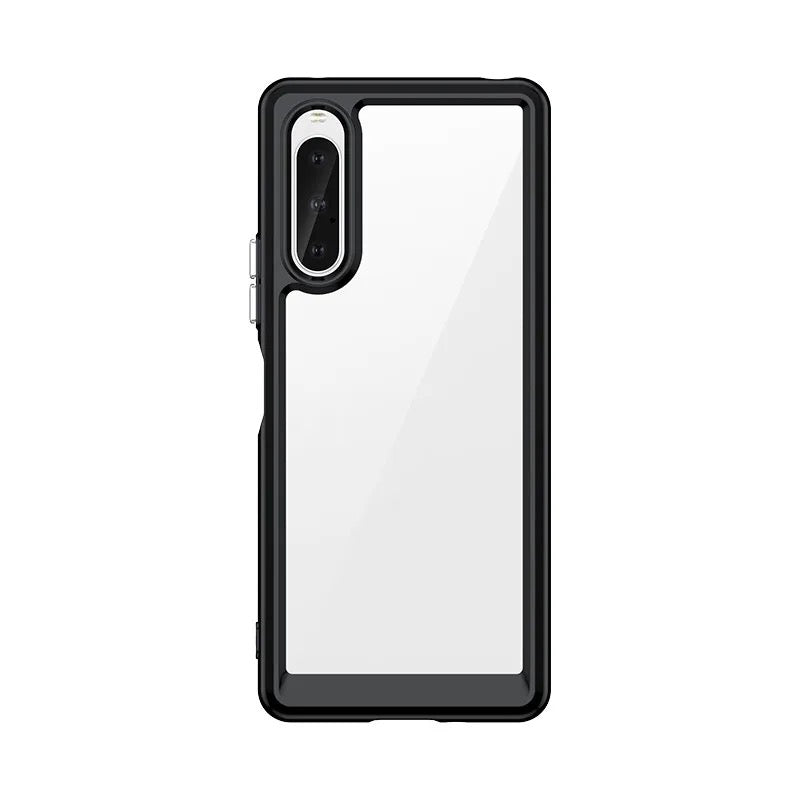 SALE | Sony Xperia 5V | Transparente Silikon/Plastik Hülle/Case mit schwarzem Rahmen | ZITOCASES®