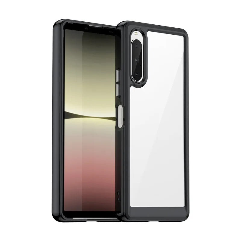 Transparente Silikon/Plastik Hülle/Case mit buntem Rahmen für Sony Xperia 10-Serie | ZITOCASES®