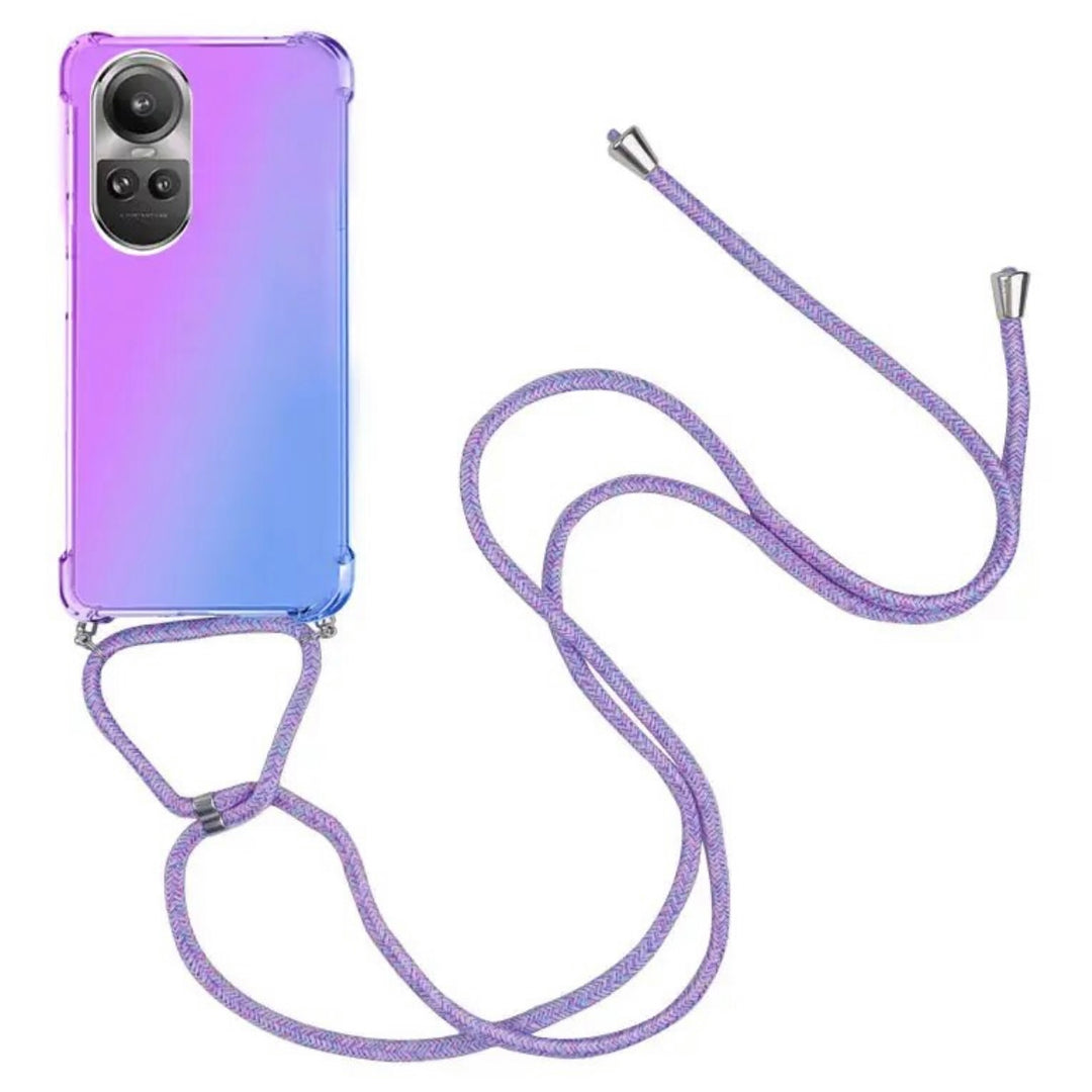 Transparente/Regenbogen Silikon Hülle/Case zum Umhängen (Inkl. Kordel) für Oppo A54, A74, A94, A3, A31, AX7, Reno 9, 9 Pro, 9 Pro Plus, 10, 10 Pro, 11, 11 Pro, 12, 12 Pro, 13, 13 Pro, Find X8, X8 Pro, X7, X7 Ultra, X6, X6 Pro | ZITOCASES®