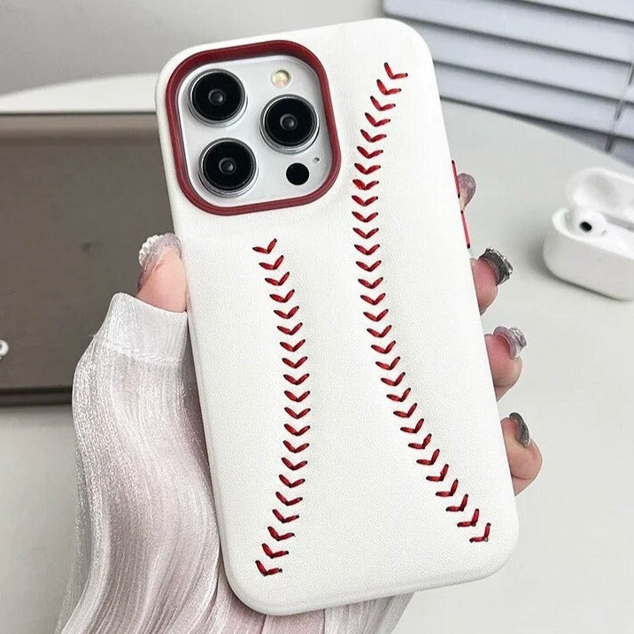 Baseball Design Kunstleder Hülle/Case für iPhone 16, 16 Plus, 16 Pro, 16 Pro Max, 15, 15 Plus, 15 Pro, 15 Pro Max, 14, 14 Plus, 14 Pro, 14 Pro Max, 13, 13 Pro, 13 Pro Max, 13 Mini, 12, 12 Pro, 12 Pro Max, 12 Mini, SE, 11, 11 Pro, 11 Pro Max | ZITOCASES®