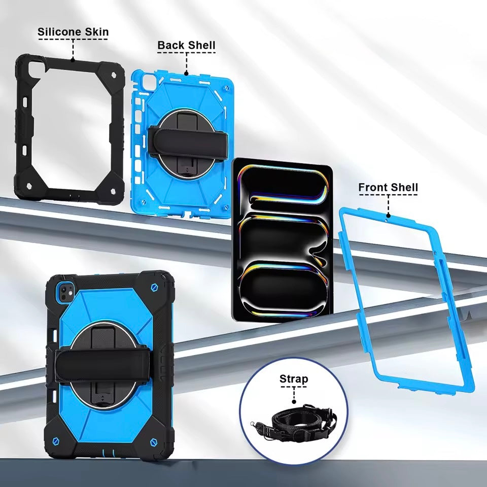 Dreiteilige Outdoor/Airbag Hülle/Case inkl. Gurt und Halteband für iPad, Mini, Pro, Air | ZITOCASES®