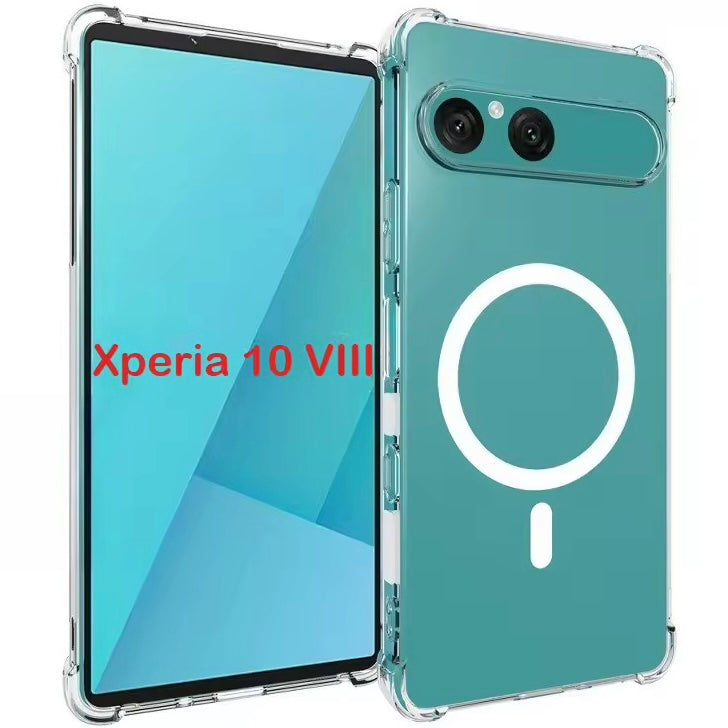 Transparente Airbag MagSafe/Magnet Silikon Hülle/Case für Sony Xperia 10 VIII