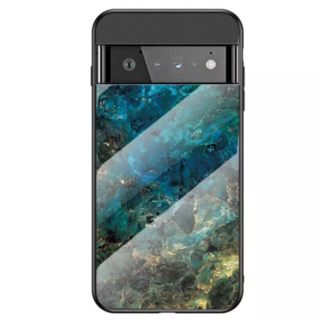 Marmor Optik Panzerglas Hülle/Case verschiedene Motive für Google Pixel 9, 8-Serie | ZITOCASES®