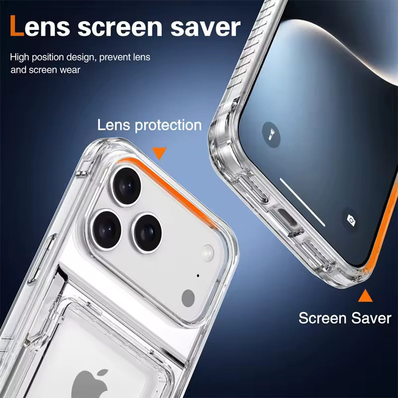 Transparente/Airbag Kartenfach Silikon Hülle/Case für iPhone 17 Pro, 17 Pro Max | ZITOCASES®