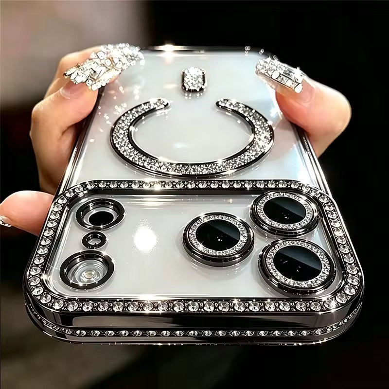 Transparente Glitzer/Diamant MagSafe/Magnet Hülle/Case für iPhone 18 Pro, 18 Pro Max