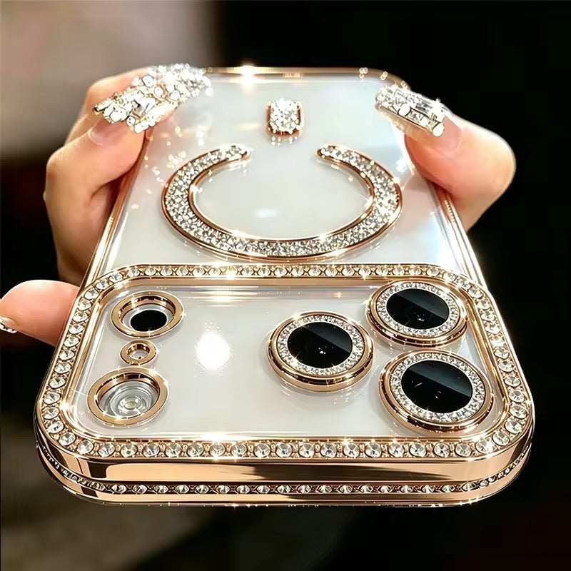 Transparente Glitzer/Diamant MagSafe/Magnet Hülle/Case für iPhone 18 Pro, 18 Pro Max