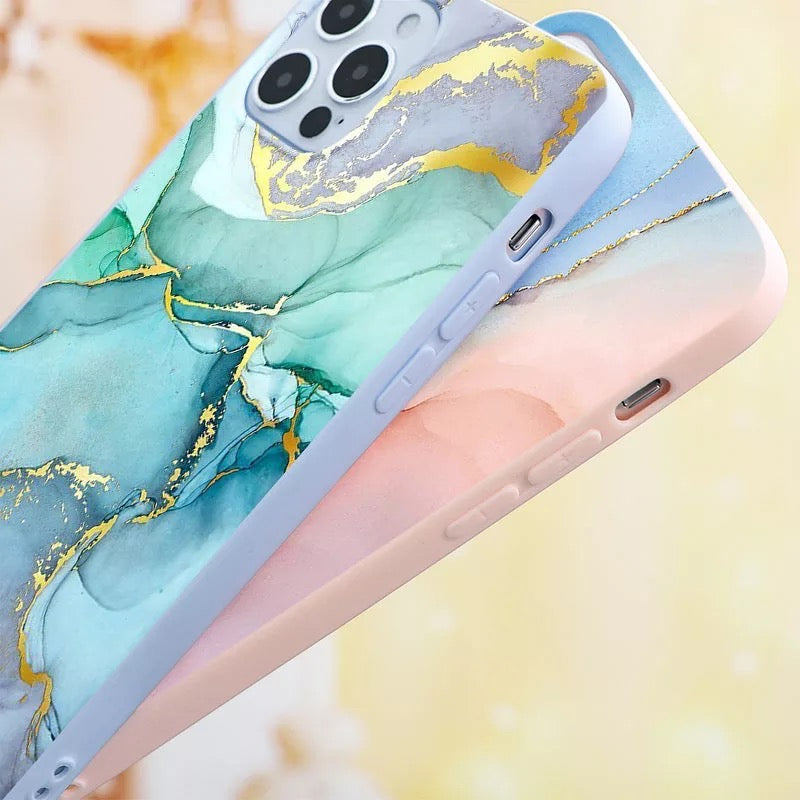 SALE | iPhone 14 Pro | Marmor Optik Silikon Hülle/Case zum Umhängen (Inkl. Kordel) | ZITOCASES®