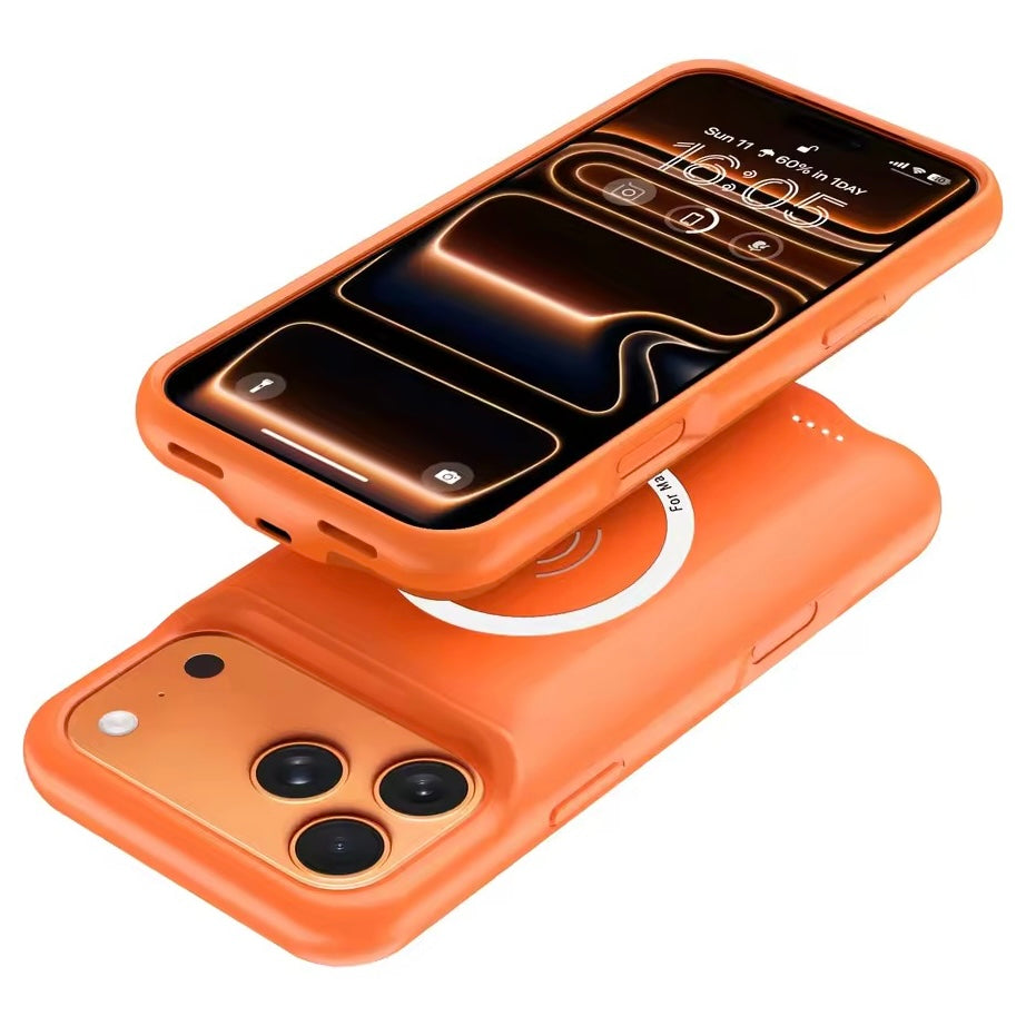 Akku Hülle/Case mit Ladefunktion für iPhone 17, 17 Pro, 17 Pro Max, Air, 16, 16 Plus, 16 Pro, 16 Pro Max, 16e, 15, 15 Plus, 15 Pro, 15 Pro Max, 14, 14 Plus, 14 Pro, 14 Pro Max, 13, 13 Pro, 13 Pro Max, 13 Mini, 12, 12 Pro, 12 Pro Max, 12 Mini, SE, 11