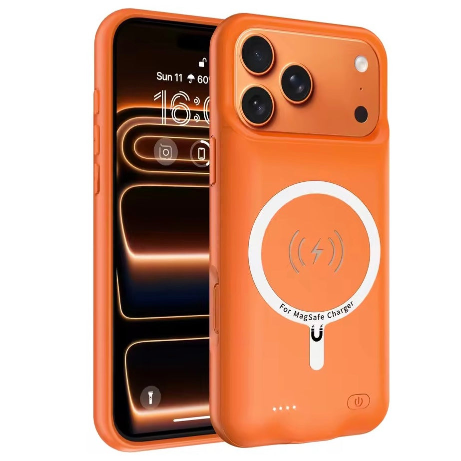 Akku Hülle/Case mit Ladefunktion für iPhone 17, 17 Pro, 17 Pro Max, Air, 16, 16 Plus, 16 Pro, 16 Pro Max, 16e, 15, 15 Plus, 15 Pro, 15 Pro Max, 14, 14 Plus, 14 Pro, 14 Pro Max, 13, 13 Pro, 13 Pro Max, 13 Mini, 12, 12 Pro, 12 Pro Max, 12 Mini, SE, 11