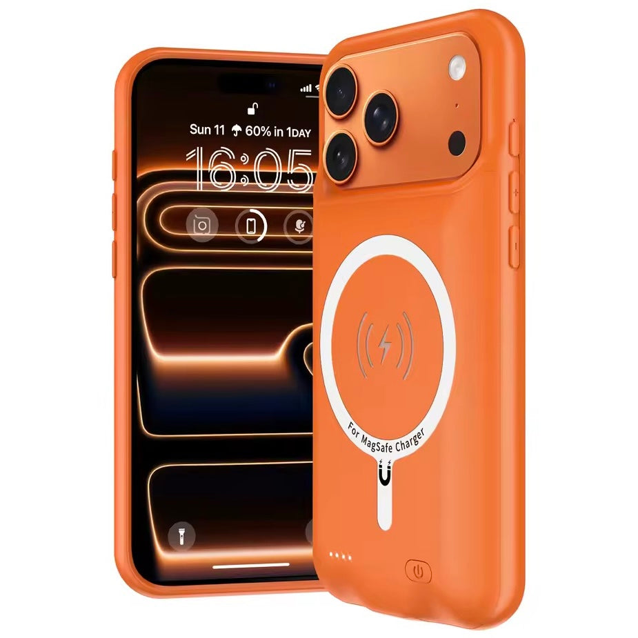 Akku Hülle/Case mit Ladefunktion für iPhone 17, 17 Pro, 17 Pro Max, Air, 16, 16 Plus, 16 Pro, 16 Pro Max, 16e, 15, 15 Plus, 15 Pro, 15 Pro Max, 14, 14 Plus, 14 Pro, 14 Pro Max, 13, 13 Pro, 13 Pro Max, 13 Mini, 12, 12 Pro, 12 Pro Max, 12 Mini, SE, 11