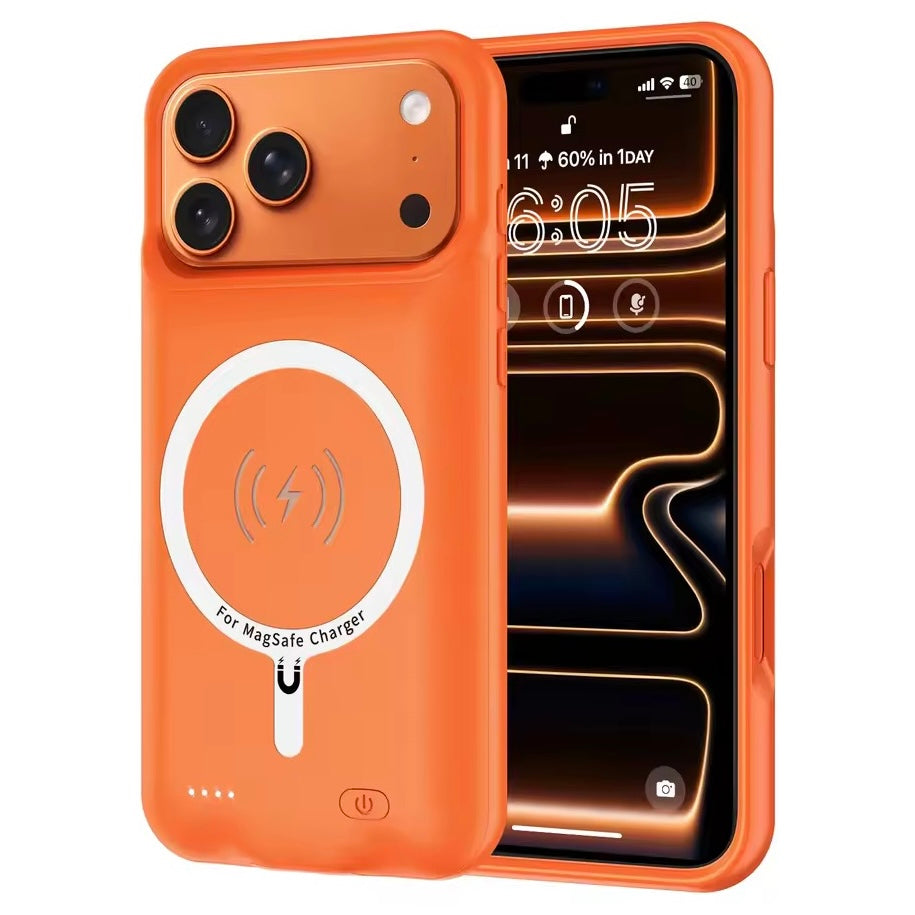 Akku Hülle/Case mit Ladefunktion für iPhone 17, 17 Pro, 17 Pro Max, Air, 16, 16 Plus, 16 Pro, 16 Pro Max, 16e, 15, 15 Plus, 15 Pro, 15 Pro Max, 14, 14 Plus, 14 Pro, 14 Pro Max, 13, 13 Pro, 13 Pro Max, 13 Mini, 12, 12 Pro, 12 Pro Max, 12 Mini, SE, 11