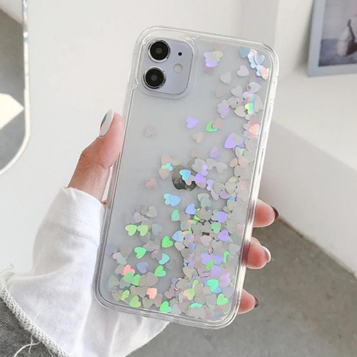 Liquid Schwimmende Glitzer Herz Hülle/Case verschiedene Farben für iPhone 16, 15, 14-Serie | ZITOCASES®