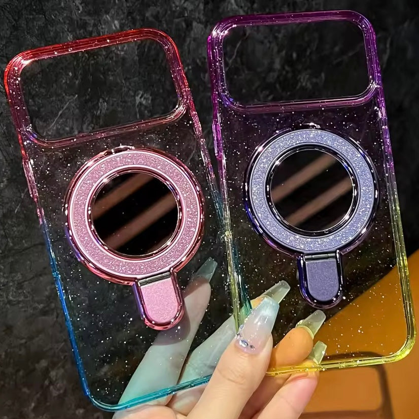 Transparente/Glitzer Spiegel MagSafe/Magnet Hülle/Case mit integriertem Ständer für iPhone 17 Pro, 17 Pro Max | ZITOCASES®