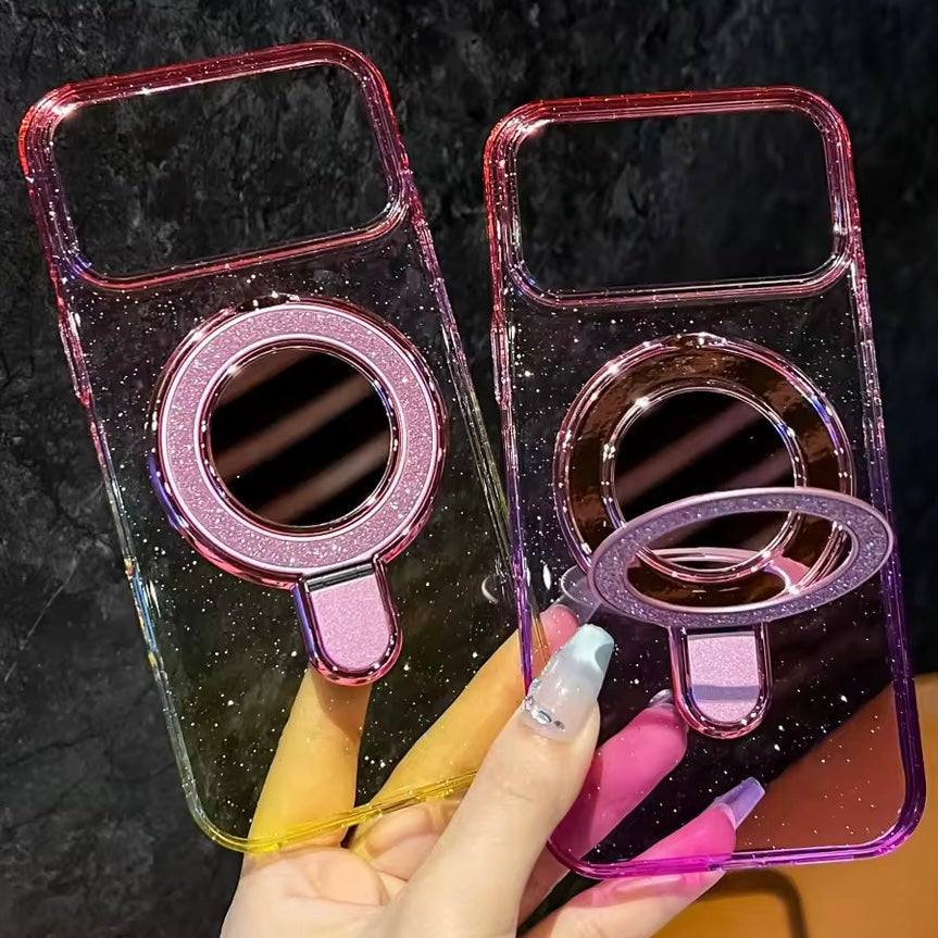 Transparente/Glitzer Spiegel MagSafe/Magnet Hülle/Case mit integriertem Ständer für iPhone 17 Pro, 17 Pro Max | ZITOCASES®