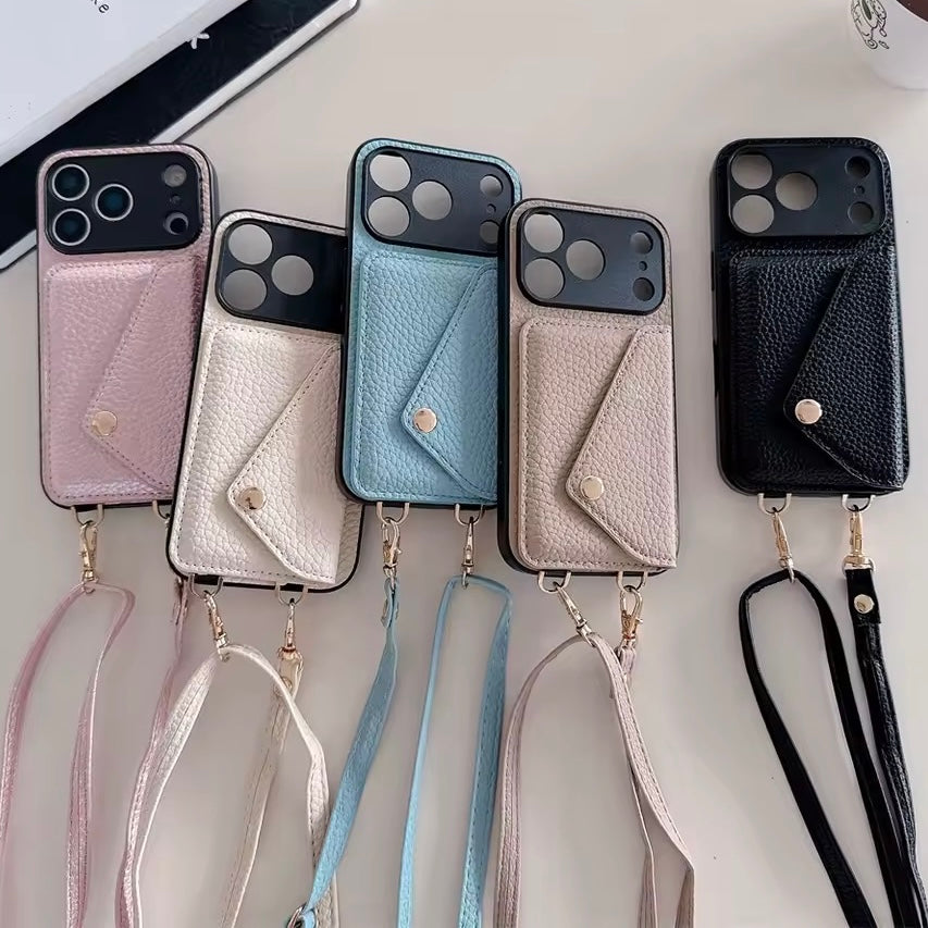 Kunstleder Kartenfach Hülle/Case zum Umhängen (inkl. Kordel) für iPhone 17 Pro, 17 Pro Max | ZITOCASES®