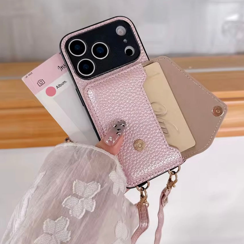 Kunstleder Kartenfach Hülle/Case zum Umhängen (inkl. Kordel) für iPhone 17 Pro, 17 Pro Max | ZITOCASES®