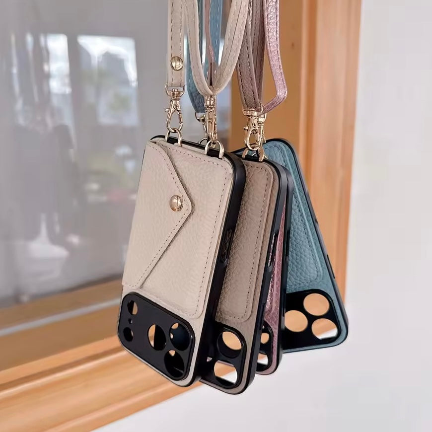 Kunstleder Kartenfach Hülle/Case zum Umhängen (inkl. Kordel) für iPhone 17 Pro, 17 Pro Max | ZITOCASES®