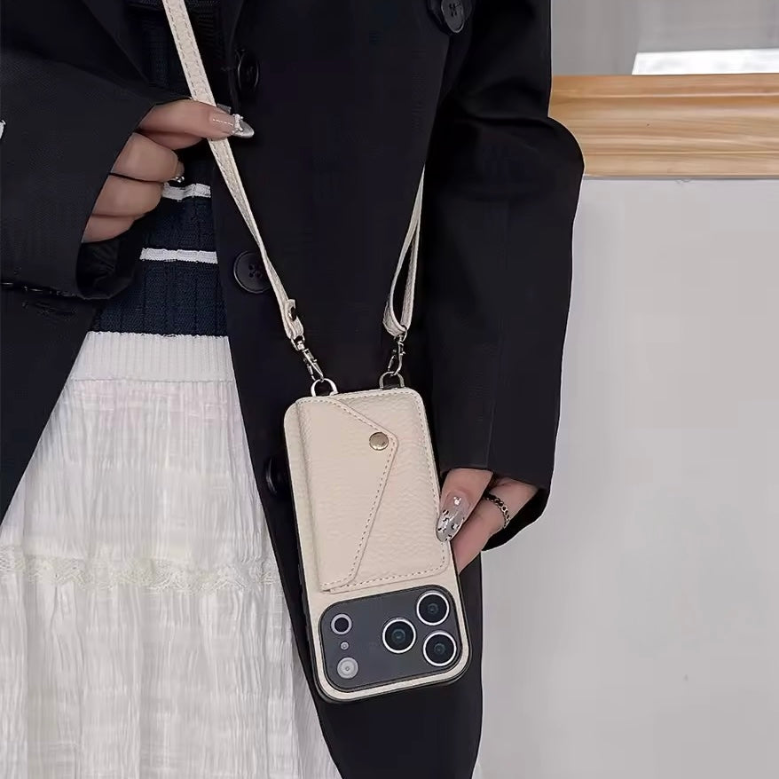 Kunstleder Kartenfach Hülle/Case zum Umhängen (inkl. Kordel) für iPhone 17 Pro, 17 Pro Max | ZITOCASES®